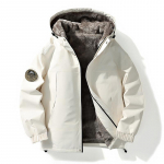 Puuvillane jope, meeste mantel, t&ouml;&ouml;riided, kapuutsiga, s&uuml;gis- ja talvine paksu sametklambriga 6XL valge