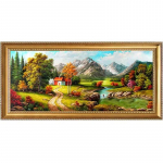 5d teemantmaal, t&auml;ispuur elutuba suur aed, maastik maastik voolav raha teemanttikandid mosaiikkunst Uus ristpiste 100-50CM valge