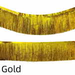 2/1 Pakk fooliumist narmaste vanik metallik tinsel ribad B&auml;nner Rippuvaks paraadibussidele S&uuml;nnip&auml;ev Pulmad J&otilde;ulupidu Kaunistused 1Pack kuld