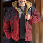 Meeste retroprinteriga jakk Meeste kevadine ja s&uuml;gisene vabaaja trendi lukuga kapuutsiga jakk XXXL