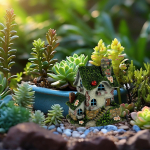 Moss Cottage Garden Stake Acrylic Statue Sculpture Easy to Use 2D Gifts Patio Decoration for