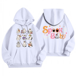 Naiste mood Naiste kerge pikkade varrukatega taskutega pullover Halloweeni graafiline kapuuts M