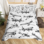 Lennuki tekikott Multifilm Lennuk Ameerika lennuki voodipesukomplekt Pilv &Otilde;hk Sinine Taevas Toodikate, Punane Sinine Armas Tekikate 140x200cm 3pcs