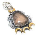Fluorite Handmade 925 Sterling Silver Gift Two Tone Pendant 2.09 i6w31