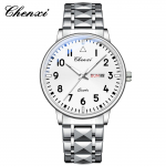 Uus kvartskell meestele roostevabast terasest veekindel helendav kalender &Auml;rimeeste k&auml;ekellad Regalos Para Hombres valge