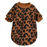 Puppy Pullover Koerad Lemmiklooma kampsun Talvine Leopard Print Prantsuse buldog Talvine soe kampsun Lemmikloomar&otilde;ivaste Riietus XS kohv