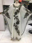 Georgette Stiilne Pikk Kleit Islami Kaftan Dubai Farasha Maroko Abaya Kaftan XS valge/must