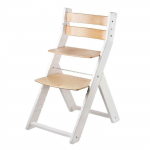 Chaise haute enfant SANDY blanc et verni