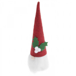 Lutin de No&euml;l en feutrine rouge 16,5 cm