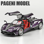 1:18 Pagani Huayra Dinastia Super Sportauto Sulamist Mudelauto M&auml;nguasi Die-cast Metallvalu Heli ja Valgus Tagasit&otilde;mmatav Auto M&auml;nguasi Laste S&otilde;iduk lilla