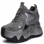 Naiste 12 cm k&otilde;rgust suurendavad hingavad v&otilde;rk-tennised, paksu tallaga isa stiilis vabaaja spordijalatsid (9F003) 38