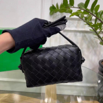 Uus Mini V&auml;ike Ruudukujuline Kott Lambanahast K&auml;sitsi Kudumine Crossbody Telefonikott Kaamerakott &Uuml;he &Otilde;la Naiste Kott 17x12x6 must