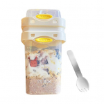 Kaasaskantav jogurtitops lusikaga korduvkasutatava suupistekonteineriga Multifunktsionaalne parfeepurk BPA-vaba piimapurk eraldi kambriga A valge