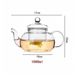1000 ml kuumuskindel klaasist teekann, klaasist teekann infuseriga Teelehe &uuml;rdine kohvikannu teekomplekt Praktiline pudel, lilleline teetass