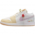 Air Jordan 1 Low GS Mushroom Laste tossud Valge Hele-Khaki Nukk IB8861-151 38.5