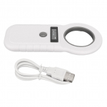 Lemmikloomam&auml;rgi lugeja Laetav 2.4G Bluetooth 134.2Khz 125Khz K&auml;eshoitav kaasaskantav RFID-lemmikloomaskanner Valge valge