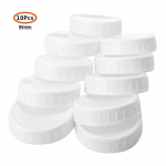 10 tk. valge masoni konservijoogipurkide kaas 70 mm/86 mm sisel&auml;bim&otilde;&otilde;duga plastkaaned voodrita ribidega kaaned s&auml;ilituskorkide vahetus 70mm