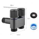 G1/2 1 Sisse 2 V&auml;lja Nurkventiil Seinakinnitus Tualett Bidee Kolmnurkventiil Sulgventiil Topeltjuhtimisega Bidee Tualett Pihusti Du&scaron;ipea Tarvikud Tsinkisulam must