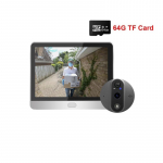 Juhtmevaba digitaalne uksekell 4,3-tollise LCD-ekraaniga, liikumisanduriga, veekindel, APP-seirega, 170-kraadise silmaga elektrooniline piiluava uksekell sy37 64g h&otilde;be