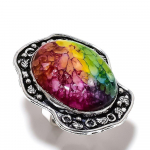 Rainbow Solar Quartz Handmade 925 Sterling Silver Gift Ring Size 6 b5k10