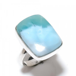 Caribbean Larimar Handmade 925 Sterling Silver Jewelry Ring Size 7 w3s59