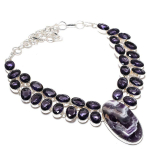 Chevron Amethyst, Amethyst Handmade 925 Sterling Silver Necklace 18 m9t62