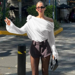 Viltus krae, lilleline aplikatsioon v&otilde;rgust &scaron;ifoonist topsid naistele Mood Seksikad Club K&auml;rbitud topid Vaata l&auml;bi Pullover Elegant 30315 L