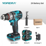YOFIDRA 700N.m 13mm harjadeta elektriline l&ouml;&ouml;kpuur juhtmeta kruvikeeraja DIY j&auml;&auml;murdmise elektrit&ouml;&ouml;riistad For For Makita 18V 21V akule 2xBattery-EU Plug