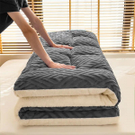 Piimane sametmadrats koduseks kasutamiseks, paksendatud ja soe talvel, &uuml;li&otilde;pilase voodipesu madrats 6 cm paksune 150*200cm hall
