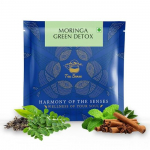 TEA SENSE Moringa Green Detox | 15 Pc | Pyramid Tea Bags in Sealed Pouches | Green Tea with Moringa, Spearmint & Cinnamon