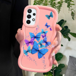 V&auml;rvitud mustriga Big Wave Edge pehmest silikoonmaterjalist Macaron telefoni&uuml;mbris, p&otilde;rutuskindel kaitsev kummist korpus Samsung Xiaomi Poco Redmi jaoks Samsung A04E must