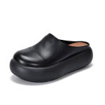 Johnature Ehtne Nahk &Uuml;hev&auml;rvilised &Uuml;marotsalised Naiste Platvorm-Sandaalid Kerged Paksude Tallaga Slip-on Kingad 39 must