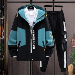 Meeste s&uuml;gisene vabaaja komplekt, kaks osa, trendikas kapuutsiga jakk + p&uuml;ksid, kevadmood, Korea pesapalli vormiriietus, mehe r&otilde;ivad XXXXL