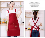 Waterproof Canvas Kitchen Apron for Coffee, Milk Tea, and BBQ
