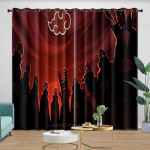 Pimenduskardinad Anime Naruto koos aasadega 3D-prinditud pimenduskardin lastele t&auml;iskasvanutele magamistuppa elutuppa kodu kaunistamiseks W 50 x H 140cm x 2pc punane