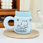 Loov keraamiline tass kaanega, majapidamises joomiseks, lusikaga, kruus, loomamustriga, veetass, kingitustass 400ML