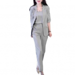 3 tk/komplekt naiste &auml;rikost&uuml;&uuml;m V kaelusega varrukateta vest Poole varrukaga rev&auml;&auml;riga &otilde;&otilde;nes mantel K&otilde;rge v&ouml;&ouml;kohaga haaremip&uuml;ksid, &uuml;hev&auml;rvilised, pidulik pendelr&auml;nde stiil M