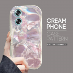 Armas koomiksimustriga kreemjas tekstuuriga korpus, lainelise servaga pehme silikoonkaanega telefoni&uuml;mbris OPPO Reno Realme jaoks OPPO F27 5G