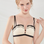 Prantsuse tikitud strapless rinnahoidja v&auml;ikestele rindadele, kattev bandeau rinnahoidja 85B tumesinine v&auml;rv