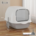 Eriti suur kinnine kassiliivakast k&auml;epidemega - Pritsmekindel, l&otilde;hnakindel disain. Includes Cat Litter Scoop