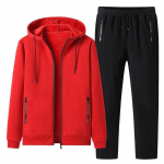 Vabaaja spordihoodie komplekt sametist, lukuga taskutega M punane