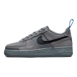 Nike Air Force 1 Low GS L&otilde;ikega Swoosh - Suitsuhall Laste tossud Must Valgus-Foto-Sinine DQ1097-001 38.5