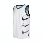 Nike SS23 triibuline v&auml;rviplokk logo print kiiresti kuivav hingav v&otilde;rkkerge mugav korvpallivest meeste pealiskatted valge FJ7228-100 M