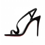 Moodne Luksuslik Prantsuse &Uuml;he Rihmaga Sandaal &Uuml;lla Ja Elegantse Stiiliga, Seksikas K&otilde;rge Kontsaga King S&auml;&auml;sekujulise Varbaosaga 34 must