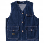 Meeste retro teksist vest: Ehtne Ameerika-inspireeritud raskeveokite t&ouml;&ouml;jakk XXXXL sinine