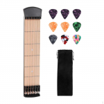 Pocket Guitar Practice Tool Easy to Use with Velvet Pouch for Kids Adults Portable Neck 6