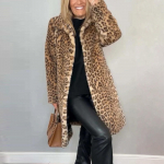 Naiste moekas &uuml;hev&auml;rviline rev&auml;&auml;riga keskmise pikkusega pl&uuml;&uuml;sist mantel XXL khaki