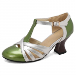 Short Heels Mary Janes Shoes Women's Gladiator Sandal Luxury Close toe Silver Short Heeled Wedding Dance Shoes Ladies Large Size 40 roheline