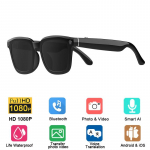 Nutikad AI Prillid Pildistamiskaamera 1080HD Foto K&otilde;ne T&otilde;lge Veekindel Bluetooth P&auml;ikeseprillid Puutekontroll P&auml;ikeseprillid UV400