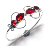 Looduslik granaatv&auml;&auml;riskivi k&auml;sitsi valmistatud 925 sterlingh&otilde;be mansett k&auml;ev&otilde;ru reguleeritav p4D97